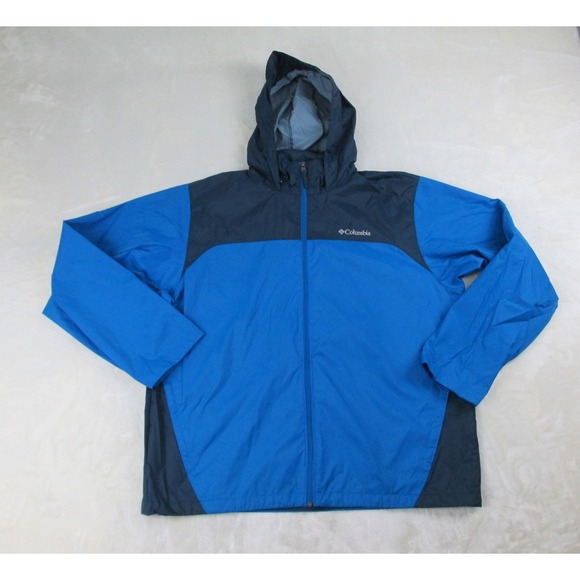 Columbia Other - Columbia Jacket Mens Extra Large Blue Full Zip Hooded‎ Windbreaker Lightweight*